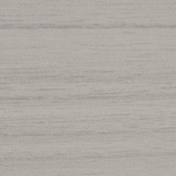 Pale gray, horizontally striated wood-grain surface filling the frame; fine grain lines run across, appearing matte and flat; close-up view in even, neutral indoor lighting, like a laminate panel.