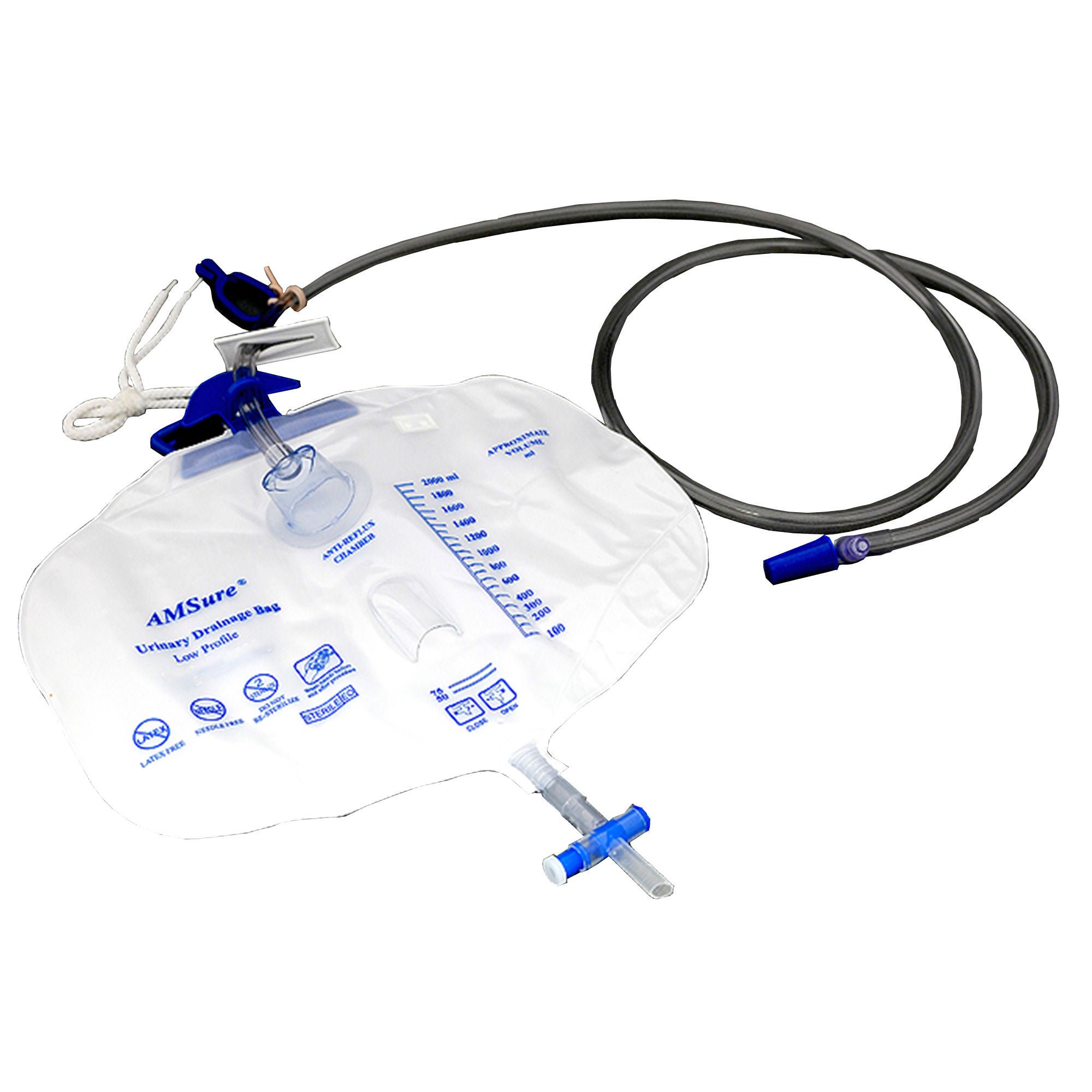 AMSure® Urinary Drain Bag, T-Tap Drain, Needle-Free