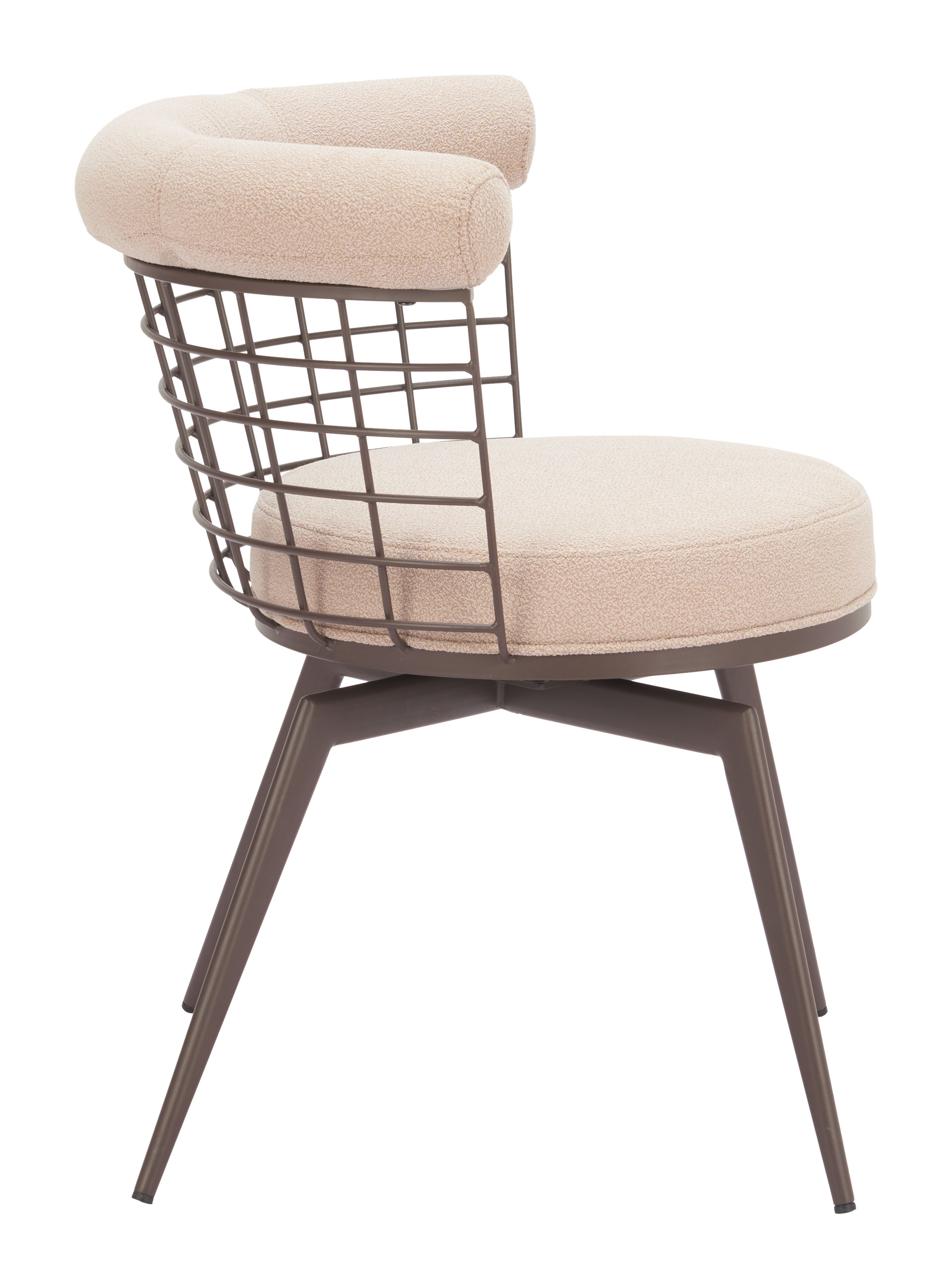 Saku Swivel Dining Chair Beige & Brown product image