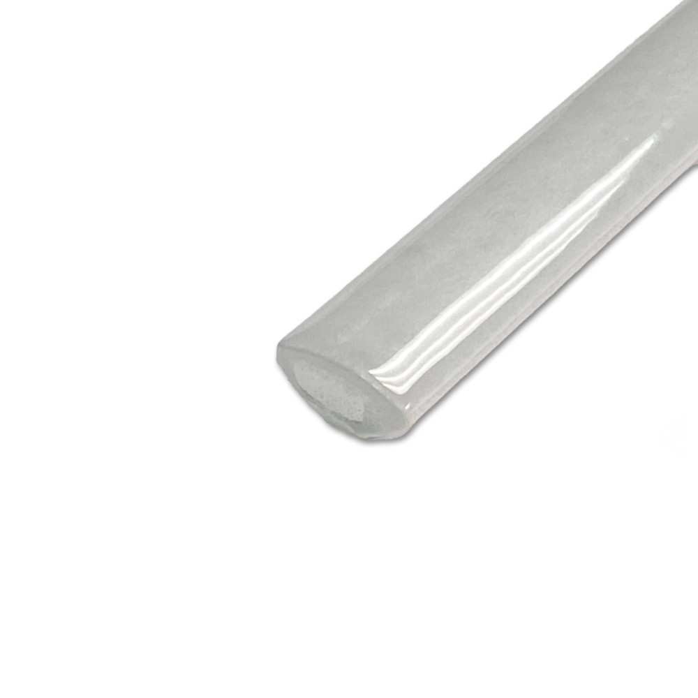 Coco Demi-Bullnose Glossy Amber Grey 1/2 in. x 7-7/8 in. Ceramic Wall Trim