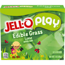 Jell-O Play Edible Grass Lime Gelatin Mix 3 oz Box