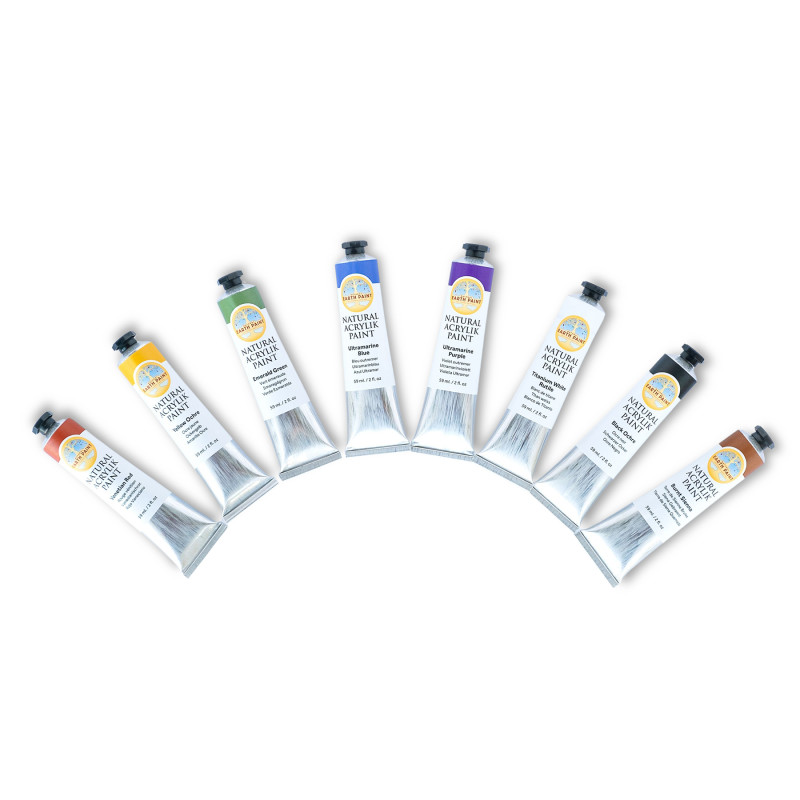 Natural Acrylik Paint, Heavy Body, Earth Colors, 2 oz, Set of 8