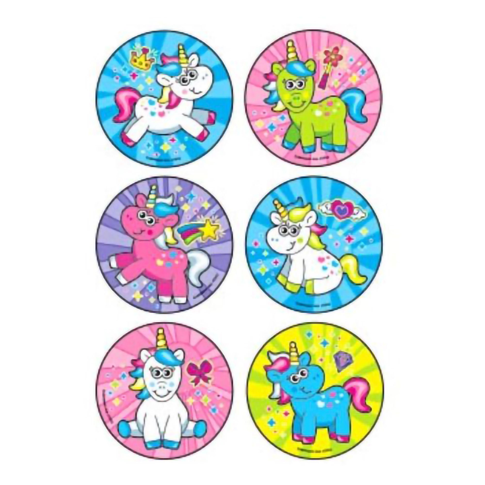 Sticker Kids Love Stickers® 90 per Roll Cartoon Unicorns 2-1/2 Inch Diameter
