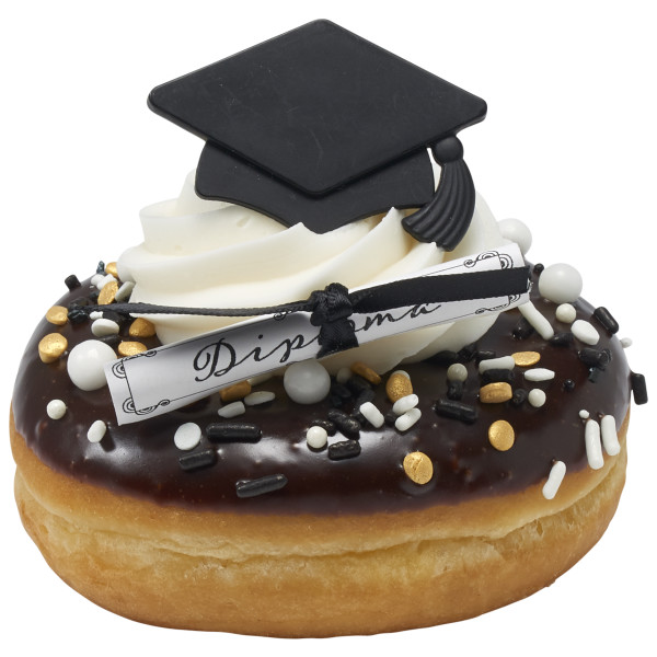Black Grad Hat Cupcake Rings
