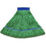 Hillyard, High Performance Blend Looped-End Wet Mop Head with 1.25" Headband, Medium, Green