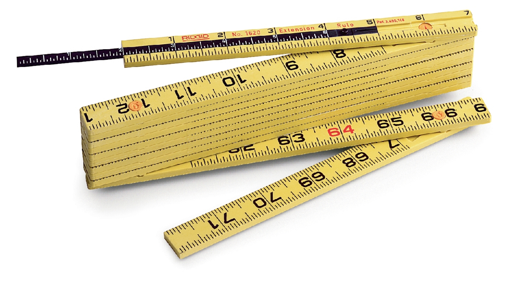 #1619F Inside Flat Reading Fiberglass Folding Ruler 6' Ae | NEFCO
