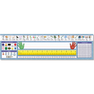 Traditional Manuscript Primary Desk Plates, 19" x 5", Pack of 36