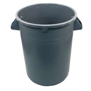 Impact, Gator Plus, 44 gal, Polyethylene, Gray, Round, Receptacle