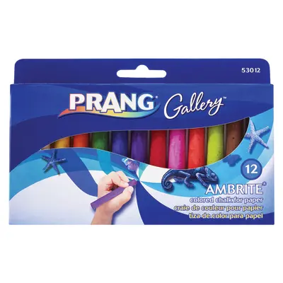 Prang Ambrite Paper Chalk, Assorted Colors, 12 Count