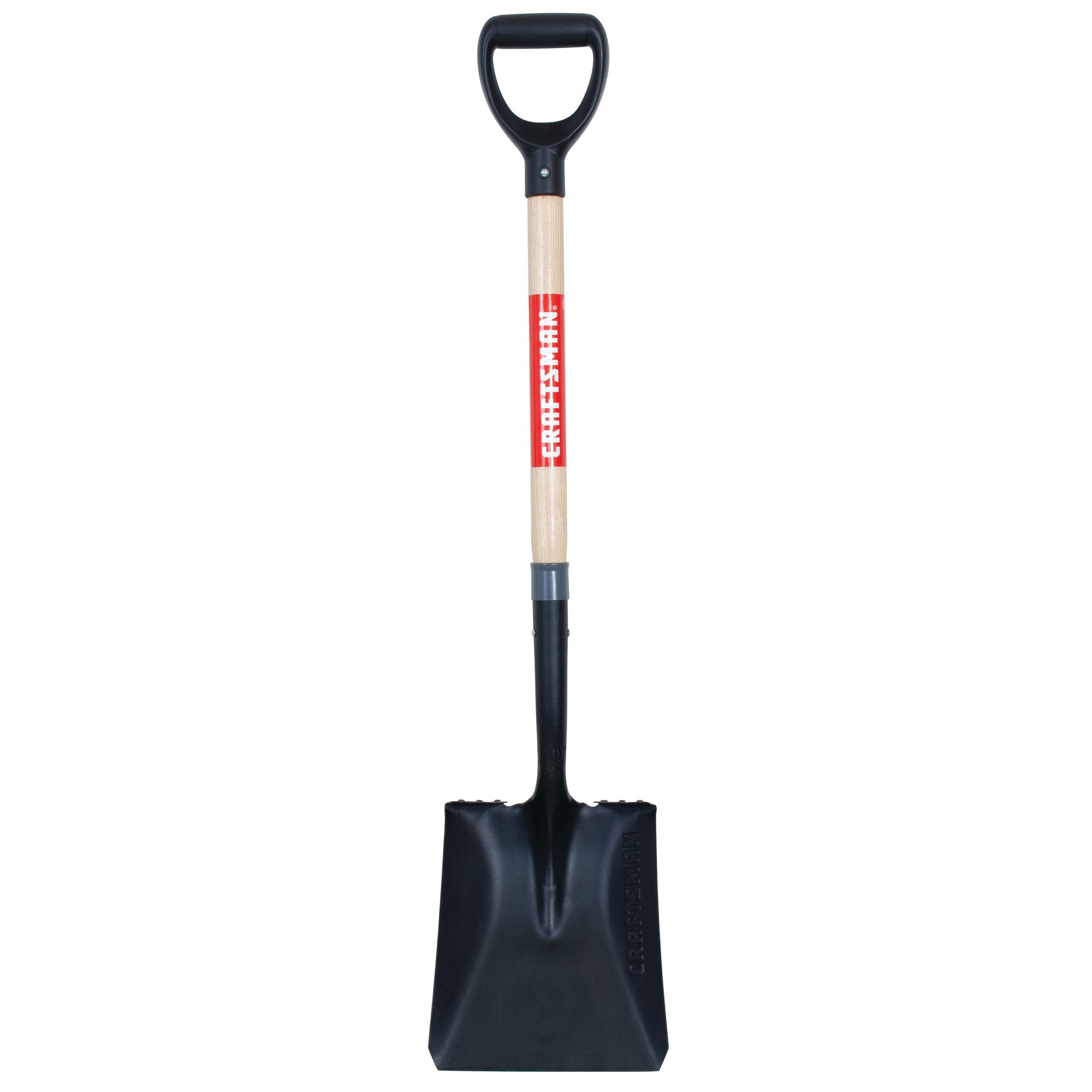 Profile of wood handle transfer shovel.