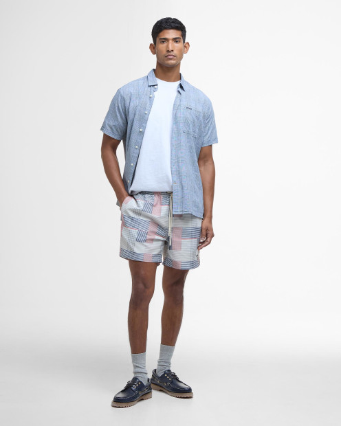 Hartland Linen-Blend Short-Sleeved Shirt Classic Navy