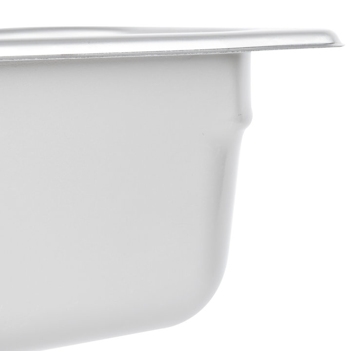Half-size 4-inch-deep Super Pan® heavy-duty stainless steel steam table pan with flat corners