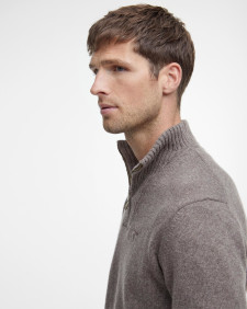 Essential Half-Zip Jumper Dark Stone