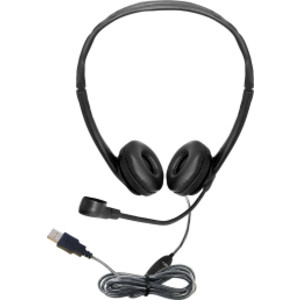 WorkSmart Personal Headset - USB with Steel-Reinforced Gooseneck Microphone, Leatherette Ear Cushions