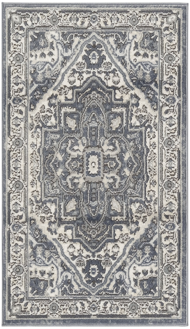 Nourison Quarry 2'2" x 3'9" Navy Ivory Vintage Indoor Rug