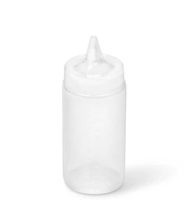 16-ounce Traex® Color Mate clear closeable single-tip wide-mouth squeeze dispenser