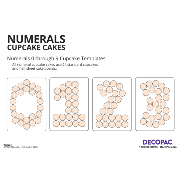 Numeral Cupcake Cake Decorating Instruction Card