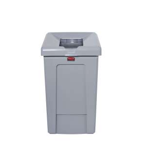 Rubbermaid Commercial, Slim Jim, Recycling Station, 33 gal, Resin, Gray, Rectangle, Receptacle