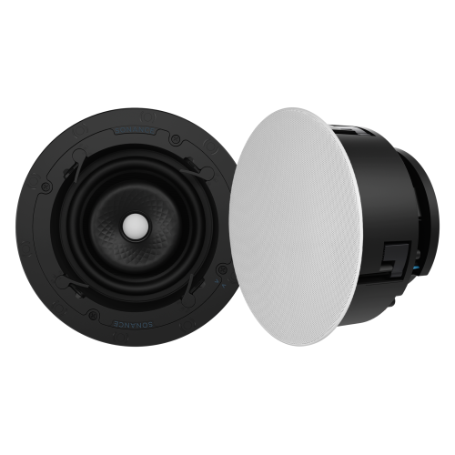VX66R 6″ ROUND IN-CEILING SPEAKER W/ WHITE MICRO TRIM GRILLE (1 PAIR)
