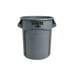 Rubbermaid Commercial, VENTED BRUTE, 20 gal, Resin, Gray, Round, Receptacle