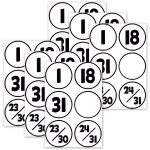 Teacher Created Resources&reg; Black & White Calendar Days, 36 Per Pack, 6 Packs TCR7081-6