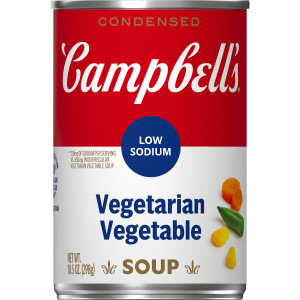 Campbell’s Condensed Low Sodium Vegetable Soup, 10.75 Ounce Cans, 24-Pack