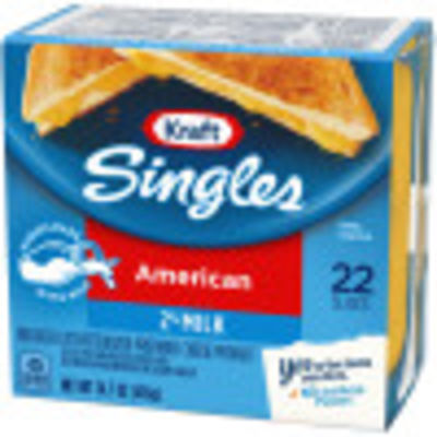 Kraft Singles 2% Milk American Cheese Slices 14.7 oz (22 Slices)