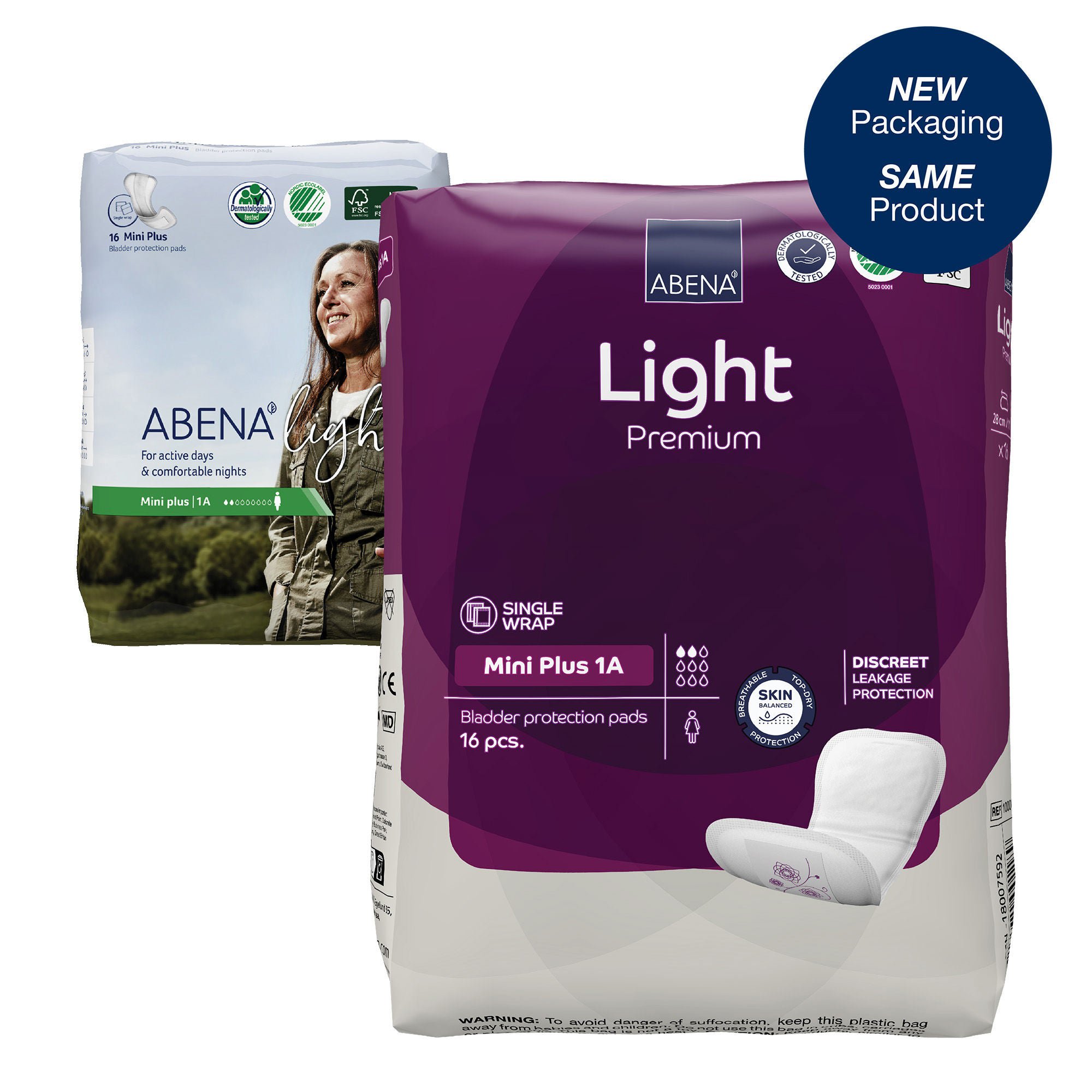 Abena™ Light Mini Plus Bladder Control Pad, 11-Inch Length