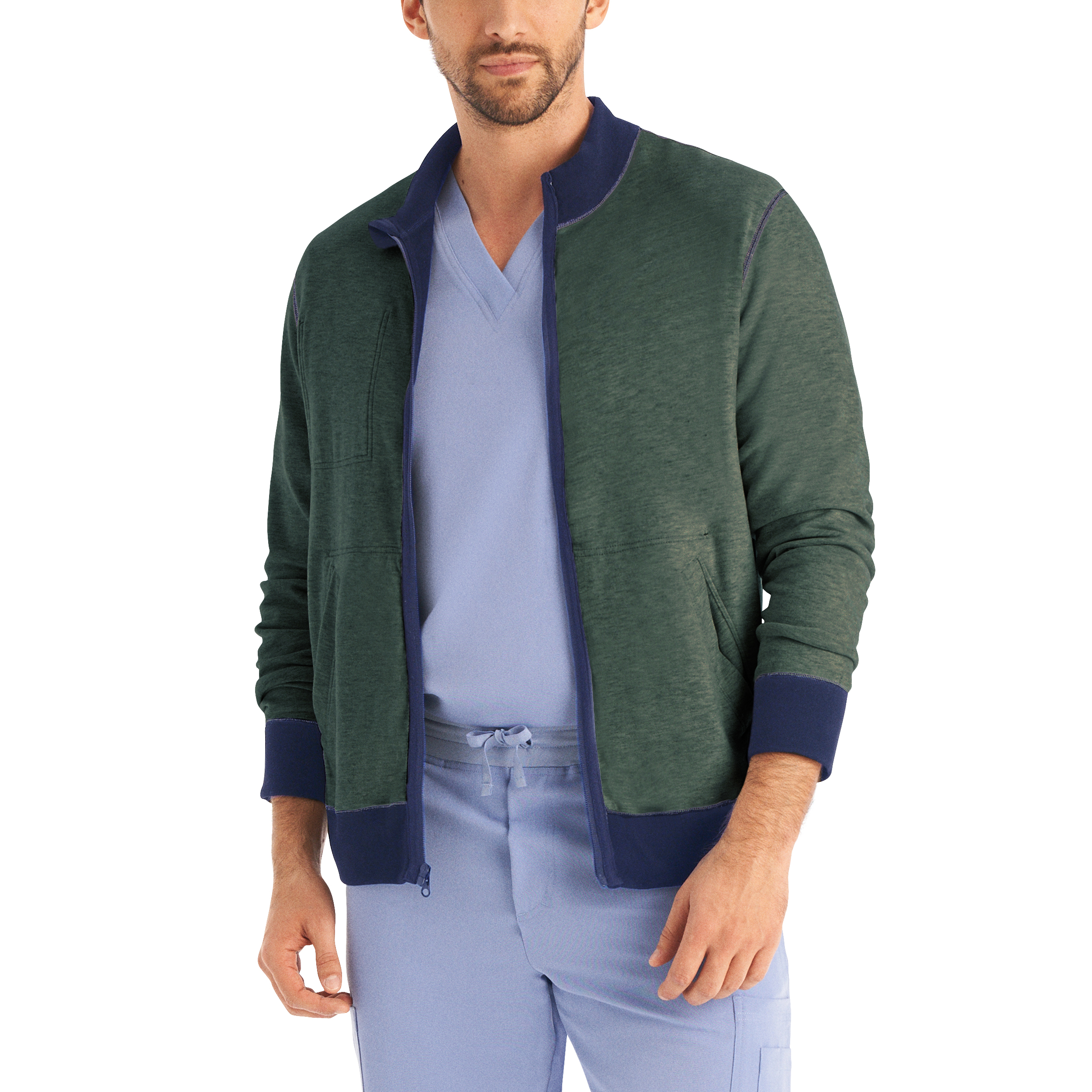 White Cross CRFT WJ706 All Gender Reversible Breathable 5-Pocket Scrub Jacket WSL-White Cross
