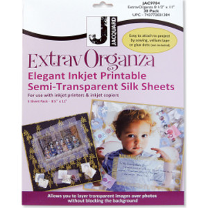 Hojas de tela de organza de seda imprimibles con inyección de tinta, 8,5" x 11", paquete de 30