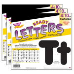 TREND Black 4-Inch Casual Uppercase/Lowercase Combo Pack Ready Letters&reg;, 182 Per Pack, 3 Packs T-79901-3
