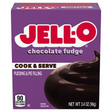 JELL-O Cook & Serve Chocolate Fudge Pudding & Pie Filling, 3.4 oz Box