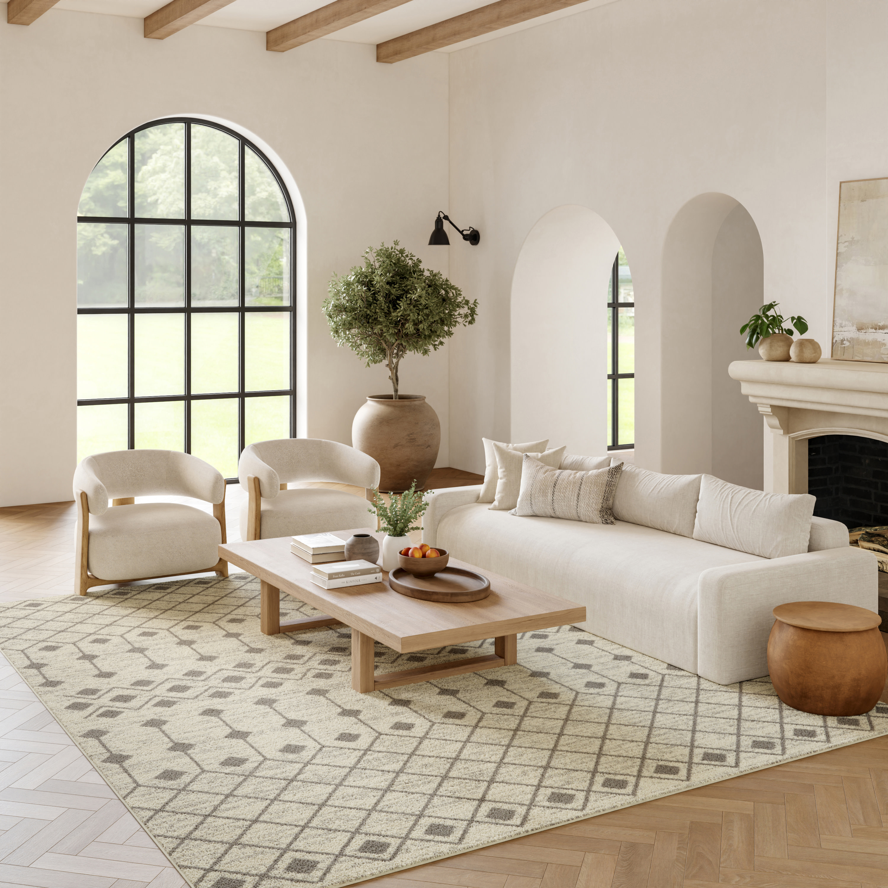 Nourison Grafix 7'10" x 9'10" Ivory/Grey Bohemian Indoor Rug