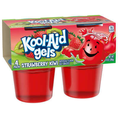 Kool-Aid Gels Strawberry Kiwi Snacks, 4 ct Cups