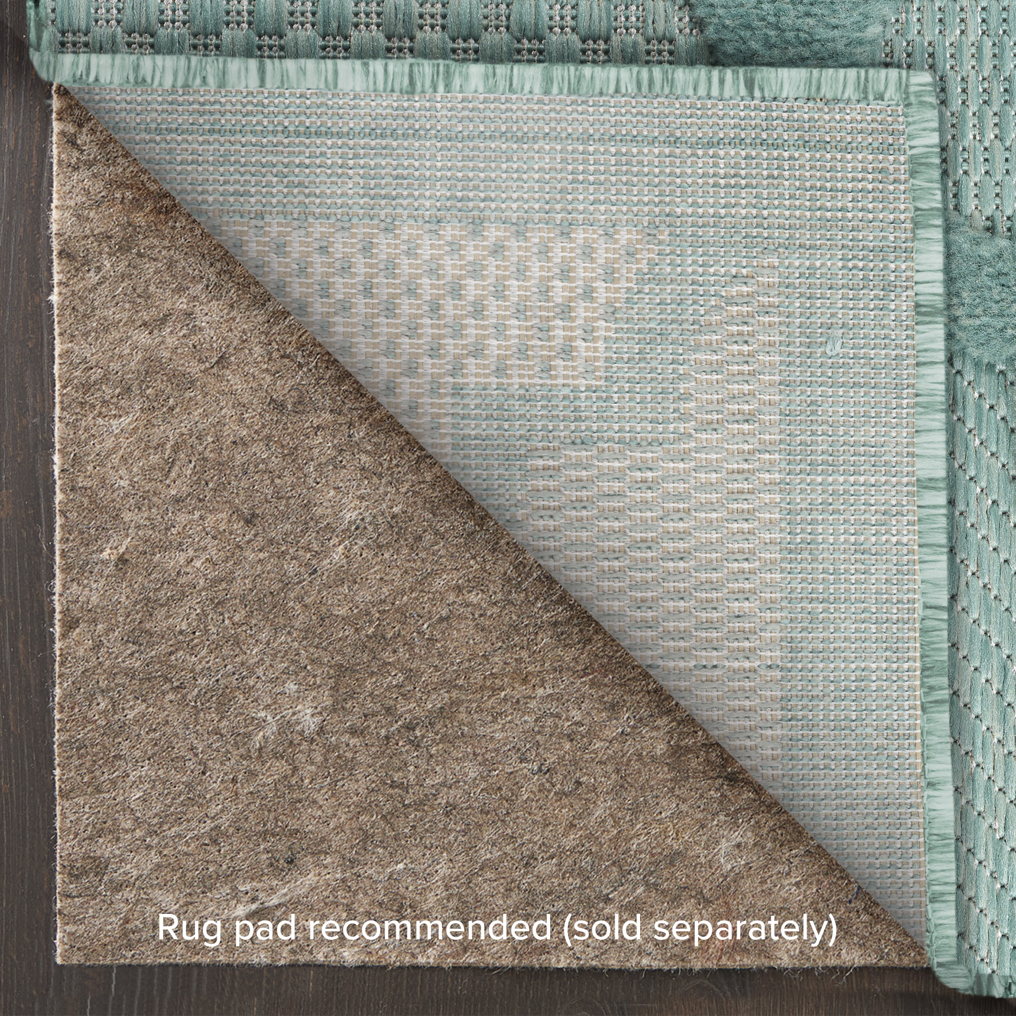 Nourison Easy Care 4' x 6' Aqua Teal Modern Rug
