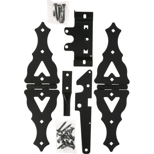 Hardware Essentials Black Decorative Gate Hardware Kit 8