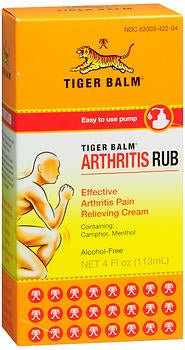 Tiger Balm® Arthritis Rub, 11% Camphor and 11% Menthol, 4-ounce Pump Bottle