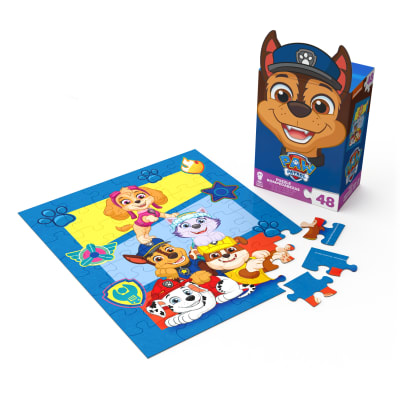 PAW Patrol, 48-Piece Jigsaw Puzzle with Cute Ear Gift Box Chase Marshall Skye Everest Rubble Ryder PAW Patrol Toy Puzzles, for Kids Ages 3 and up