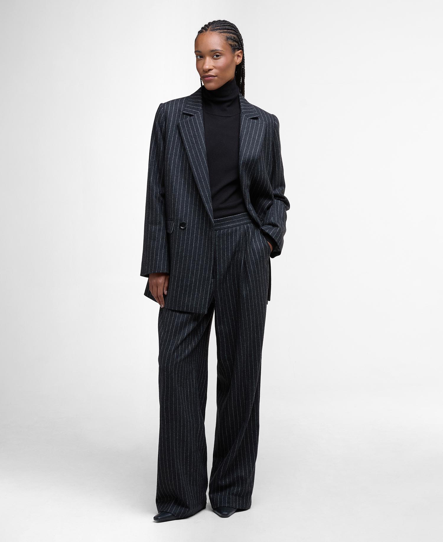 Blakely Striped Wide-Leg Trousers image number 0