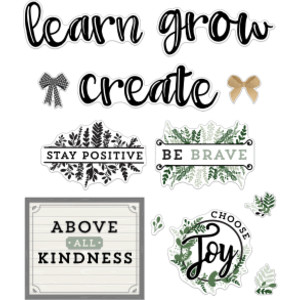 Farmhouse Motivational Signs Bulletin Board Set, 34 Pieces