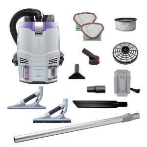 ProTeam, GoFit® 3 Cordless 8Ah w/ ProBlade Hard Surface & Carpet Floor Tool Kit, 14", Backpack Vacuum