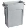 Rubbermaid Commercial, Vented Slim Jim®, 16gal, Resin, Gray, Rectangle, Receptacle