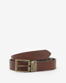 Reversible Tartan Leather Belt Classic Tartan-Brown