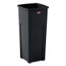 Rubbermaid Commercial, Untouchable, 23 gal, Resin, Black, Square, Receptacle
