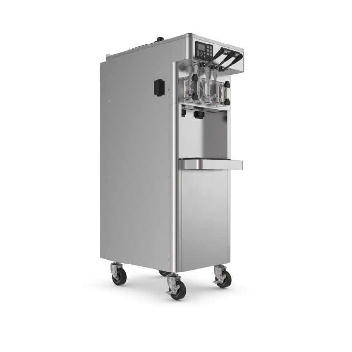 208- to 240-volt air-cooled 3-phase soft serve gravity-fed twin-twist floor machine