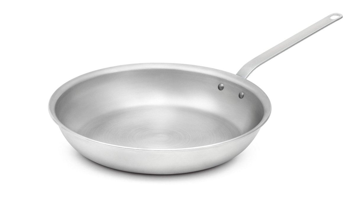 14-inch Wear-Ever® aluminum fry pan with natural finish and plated handle