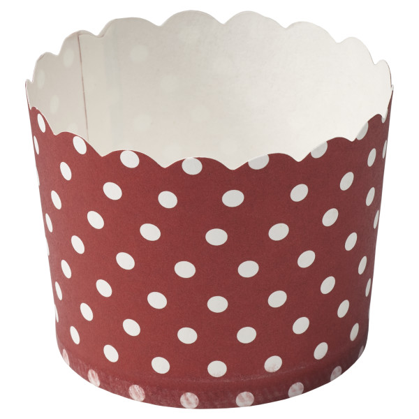 Red with White Dots Scalloped Baking Cups