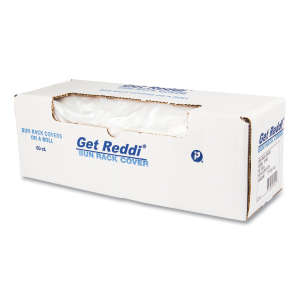 Inteplast, Get Reddi LLDPE Bun Rack and Pan Cover, 52 in Wide, 80 in High, 15 Mils Thick, Clear
