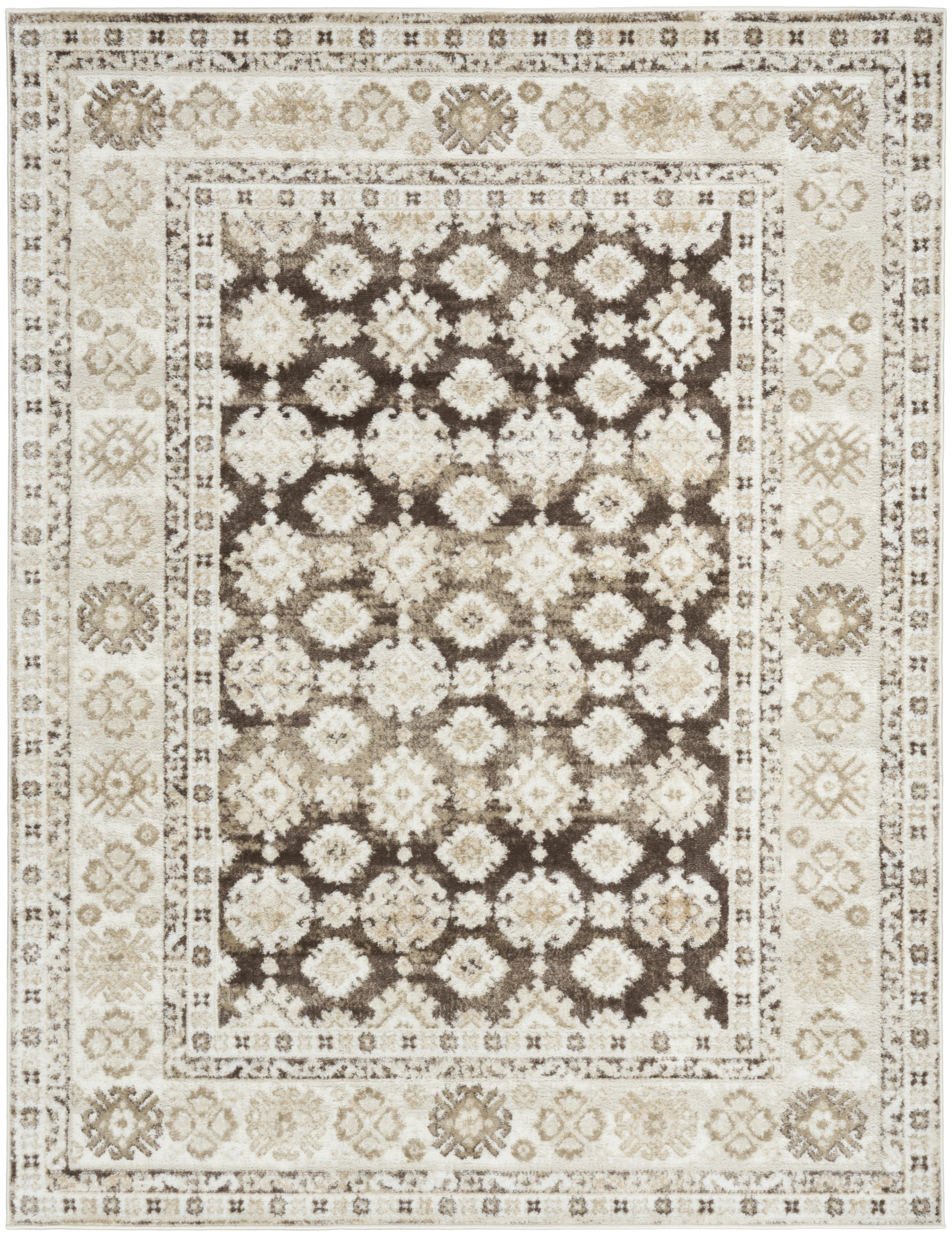 Nourison Dekor 5'3" x 7' Ivory Brown Vintage Indoor Rug