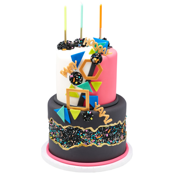 Mini Gold Balloon Words Cupcake Layon